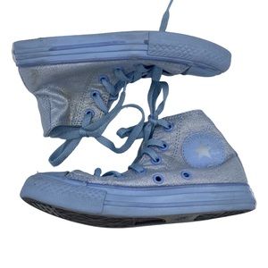 Converse All Star Metallic Blue Sneakers Ankle high tops Size 12 youth Unisex